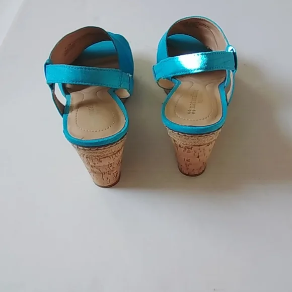 NATURALIZER FABRIC CORK WEDGE HEEL  SANDAL 9 1/2 MED NWOT) - Picture 5 of 6